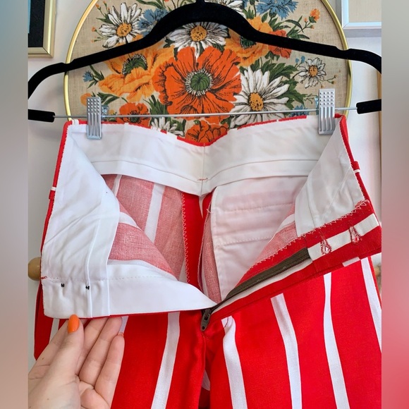 Vintage DEADSTOCK 70s Striped Bellbottom Flare Jeans, Americana, Clown Core - Picture 7 of 11